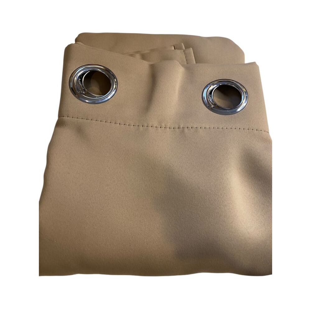 Set of 2 Wontex New Grommet Blackout Curtains Panels Khaki 52" x 84"